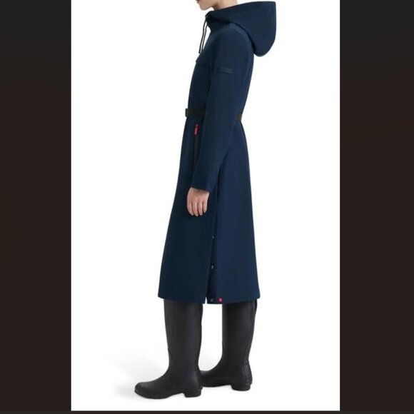 NEW HUNTER Longline Belted Coat in navy for women 1225 10 - Picture 3 of 7